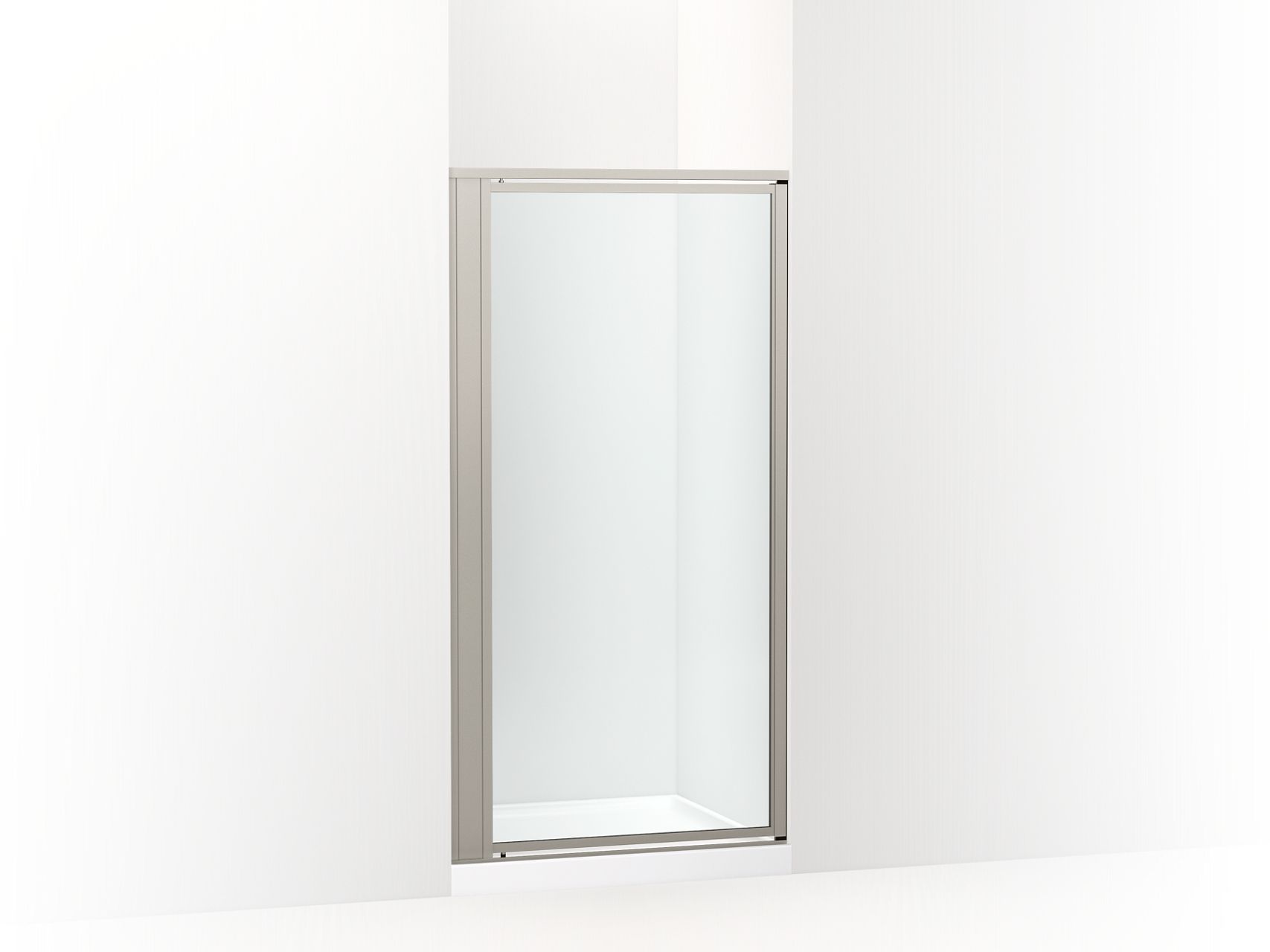 Sterling 33607-3G05 Attend 69" H Pivot Shower Door with 1/8"-thick Glass, Nickel Frame Finish with Smooth/Clear Glass Texture