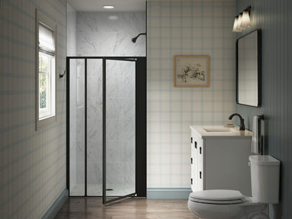 Sterling 33608-3G05 Attend 69" H Pivot Shower Door with 1/8"-thick Glass, Matte Black