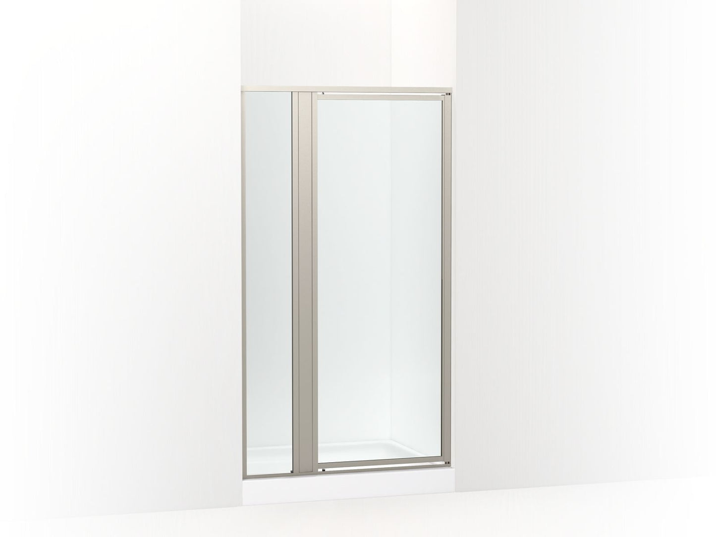 Sterling 33608-3G05 Attend 69" H Pivot Shower Door with 1/8"-thick Glass, Nickel Frame Finish with Smooth/Clear Glass Texture
