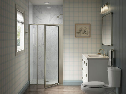 Sterling 33608-3G05 Attend 69" H Pivot Shower Door with 1/8"-thick Glass, Nickel Frame Finish with Smooth/Clear Glass Texture