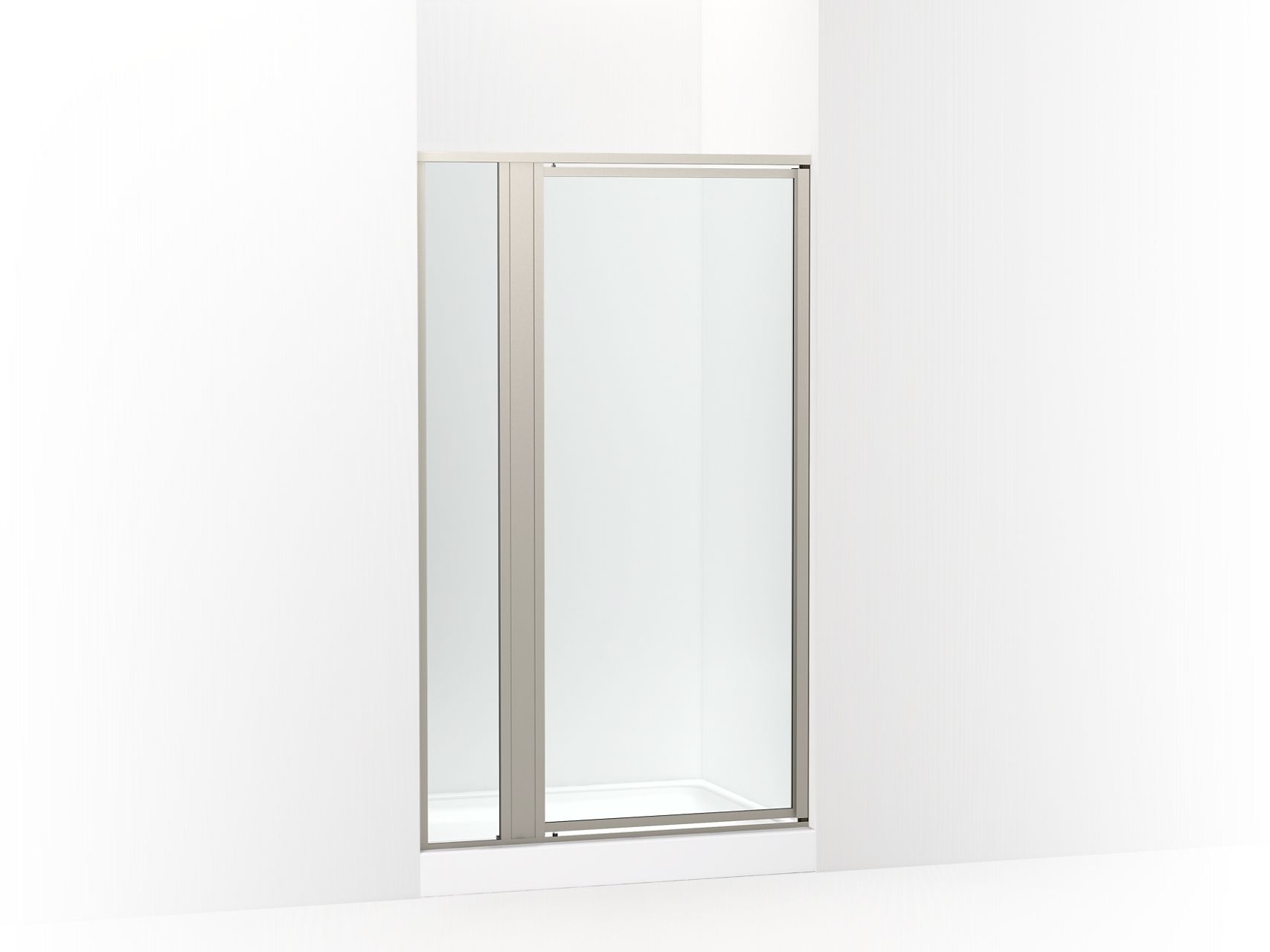 Sterling 33609-3G05 Attend 69" H Pivot Shower Door with 1/8"-thick Glass, Nickel Frame Finish with Smooth/Clear Glass Texture