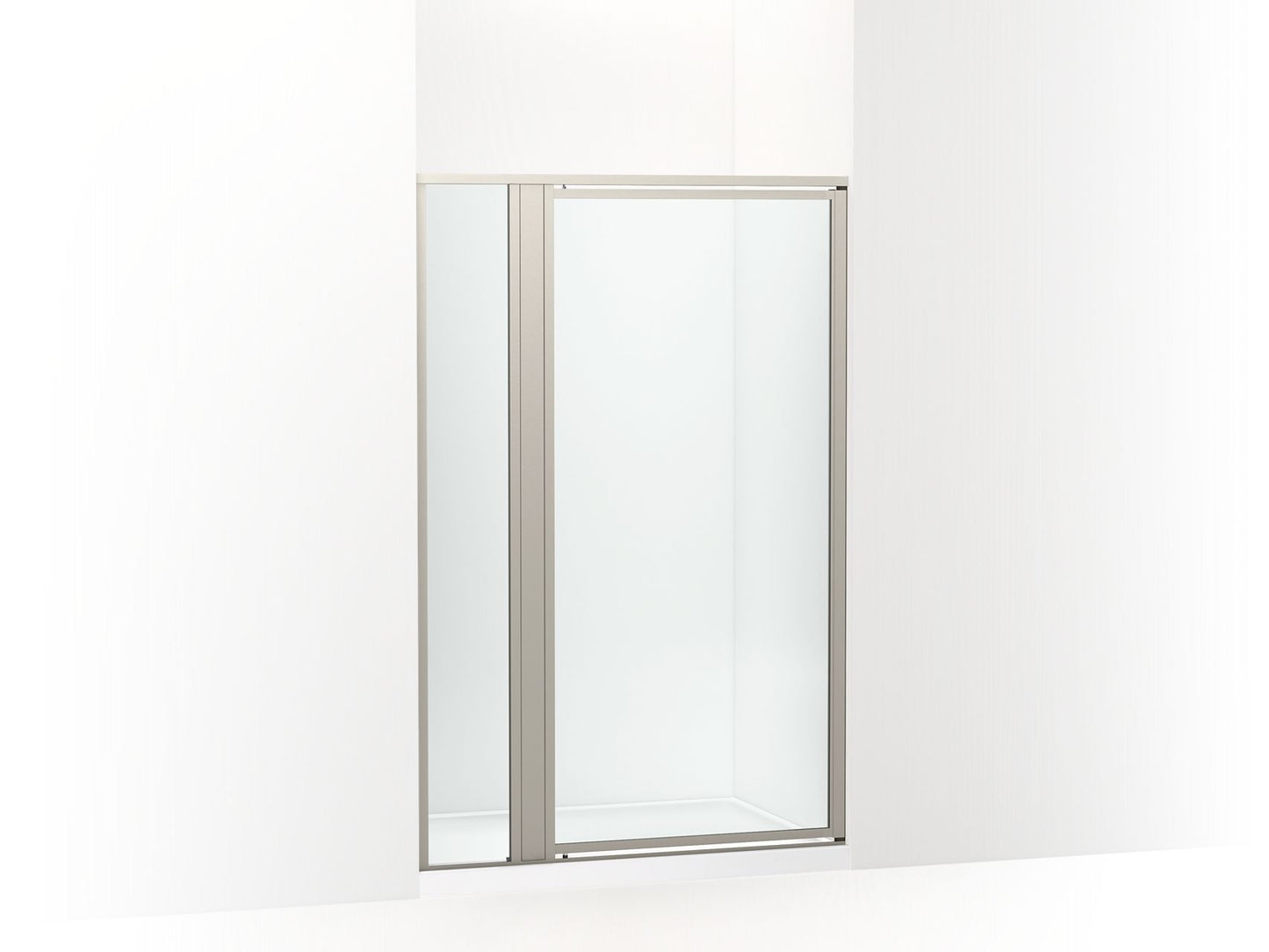 Sterling 33610-3G05 Attend 69" H Pivot Shower Door with 1/8"-thick Glass, Nickel Frame Finish with Smooth/Clear Glass Texture