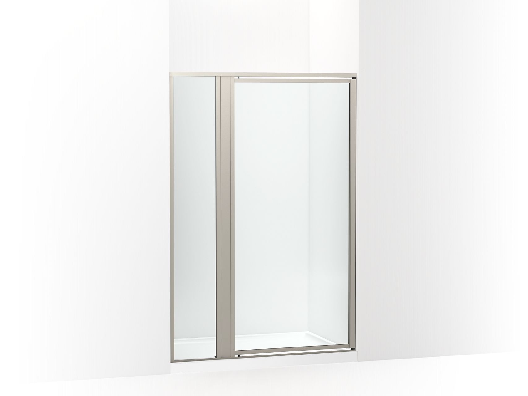 Sterling 33611-3G05 Attend 69" H Pivot Shower Door with 1/8"-thick Glass, Nickel Frame Finish with Smooth/Clear Glass Texture