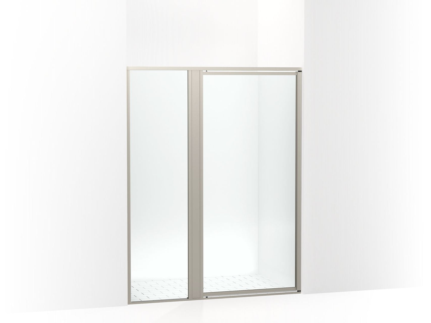 Sterling 33613-3G05 Attend 69" H Pivot Shower Door with 1/8"-thick Glass, Nickel Frame Finish with Smooth/Clear Glass Texture