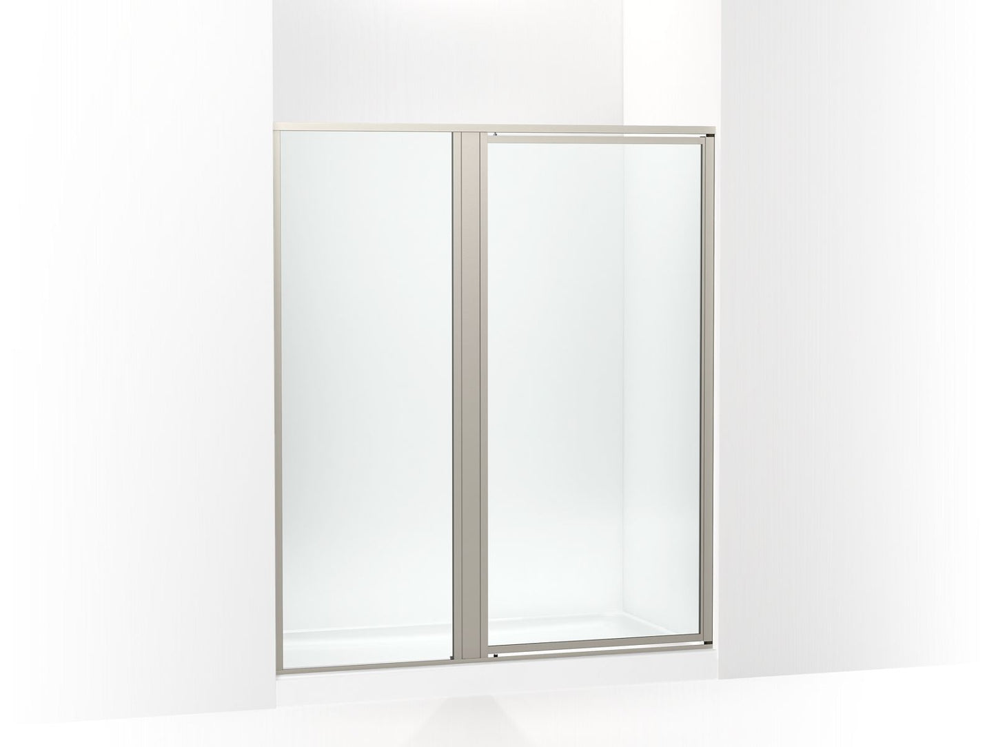 Sterling 33615-3G05 Attend 69" H Pivot Shower Door with 1/8"-thick Glass, Nickel Frame Finish with Smooth/Clear Glass Texture