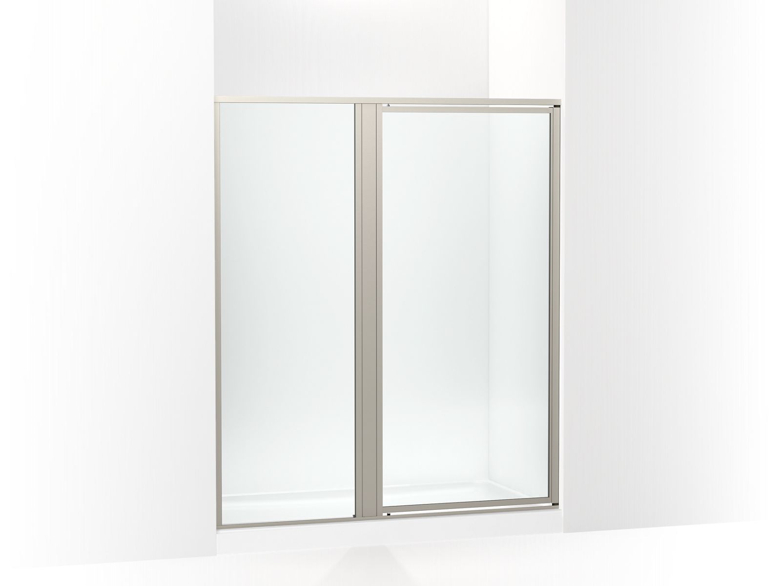 Sterling 33615-3G05 Attend 69" H Pivot Shower Door with 1/8"-thick Glass, Nickel Frame Finish with Smooth/Clear Glass Texture