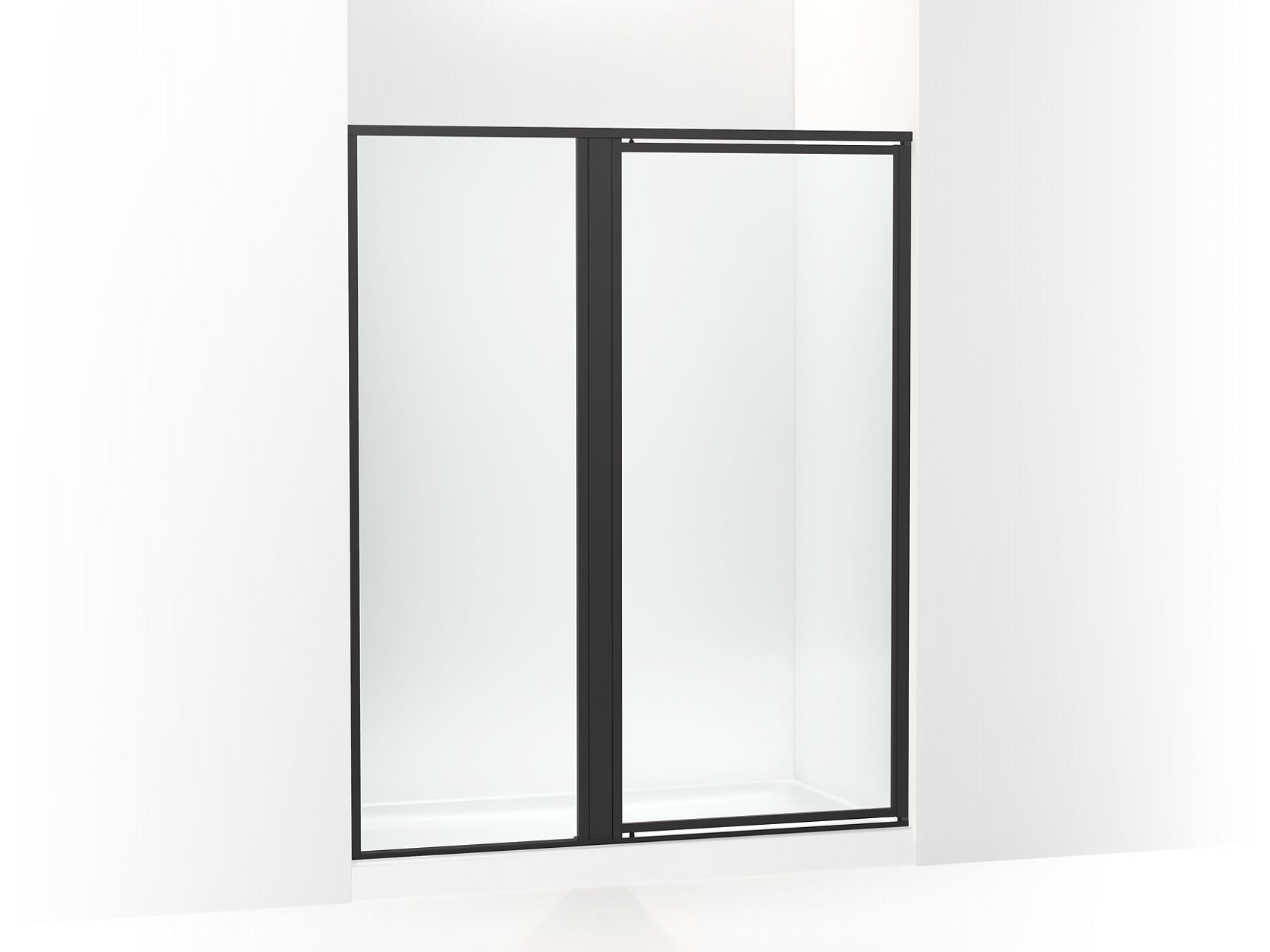 Sterling 33618-3G05 Attend 72" H Pivot Shower Door with 1/8"-thick Glass, Matte Black