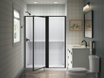 Sterling 33618-3G05 Attend 72" H Pivot Shower Door with 1/8"-thick Glass, Matte Black