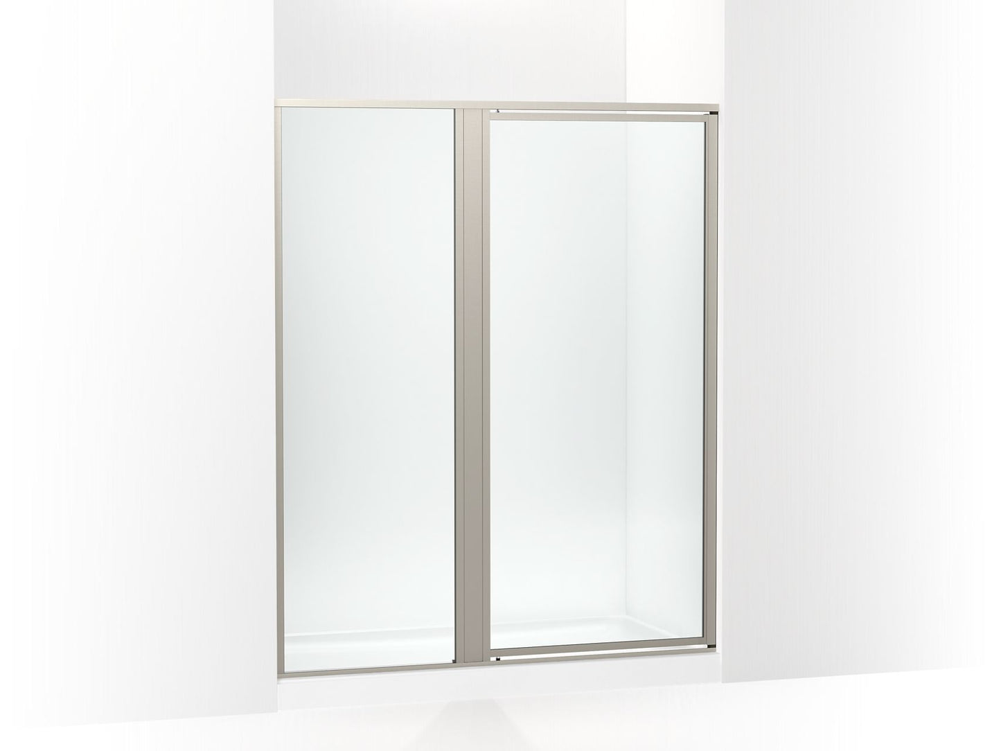 Sterling 33618-3G05 Attend 72" H Pivot Shower Door with 1/8"-thick Glass, Nickel Frame Finish with Smooth/Clear Glass Texture