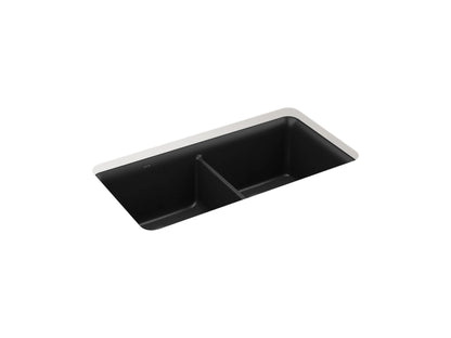 Sterling 34293 Gunnison 33-1/2" Undermount Double-bowl Kitchen Sink, Matte Black