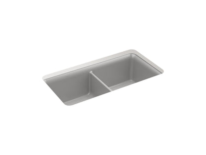 Sterling 34293 Gunnison 33-1/2" Undermount Double-bowl Kitchen Sink, Matte Grey
