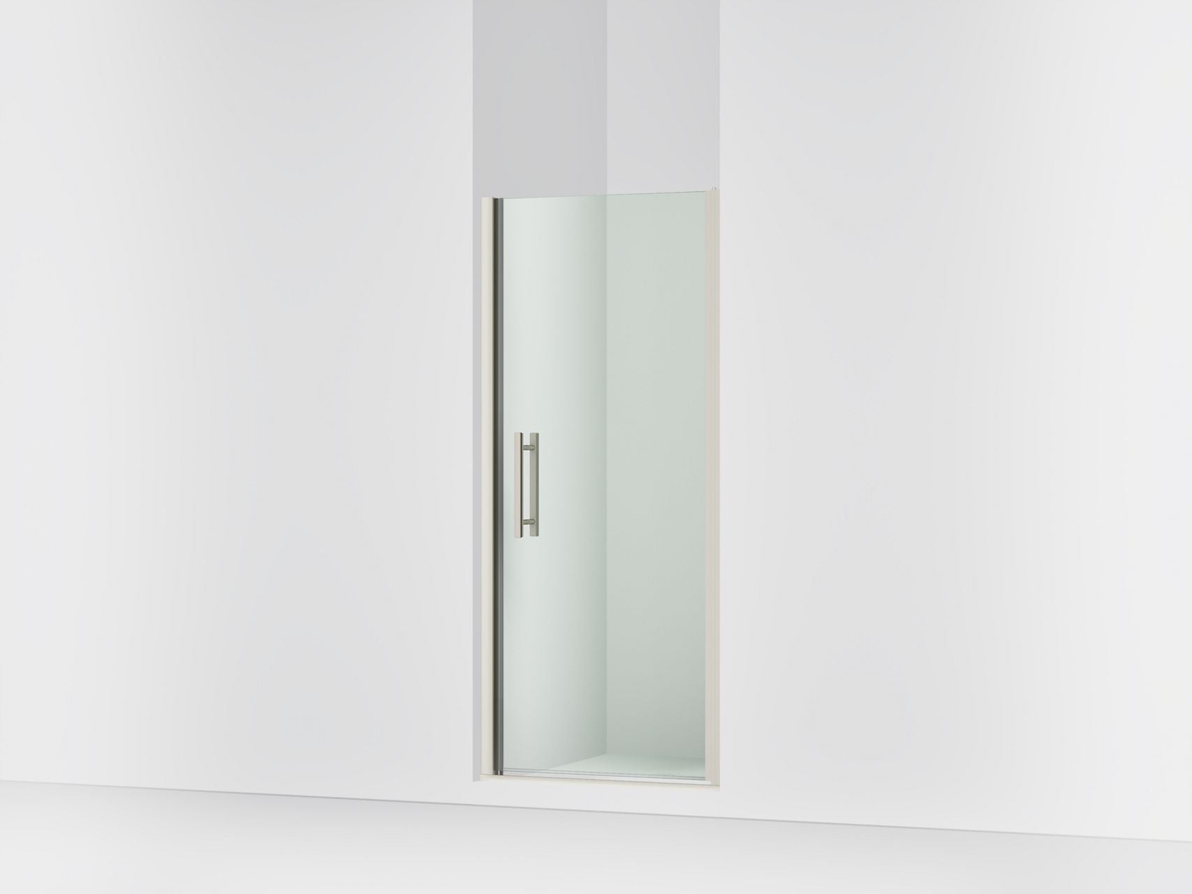 Sterling 39344-8L Finesse Peak 67" H Pivot Shower Door with 5/16"-thick Glass, Anodized Brushed Nickel