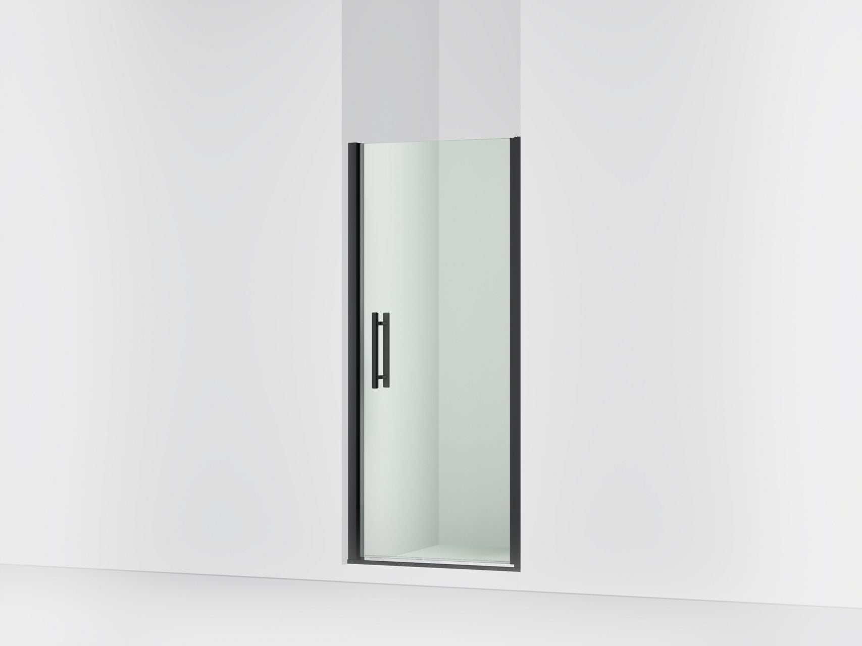 Sterling 39344-8L Finesse Peak 67" H Pivot Shower Door with 5/16"-thick Glass, Matte Black