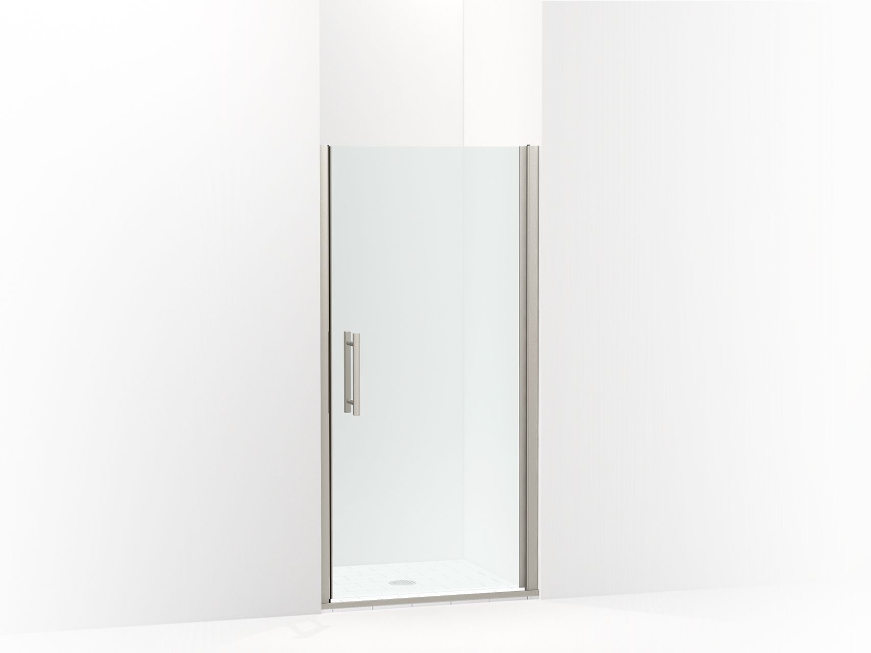 Sterling 39346-8L Finesse Peak 67" H Pivot Shower Door with 5/16"-thick Glass, Anodized Brushed Nickel