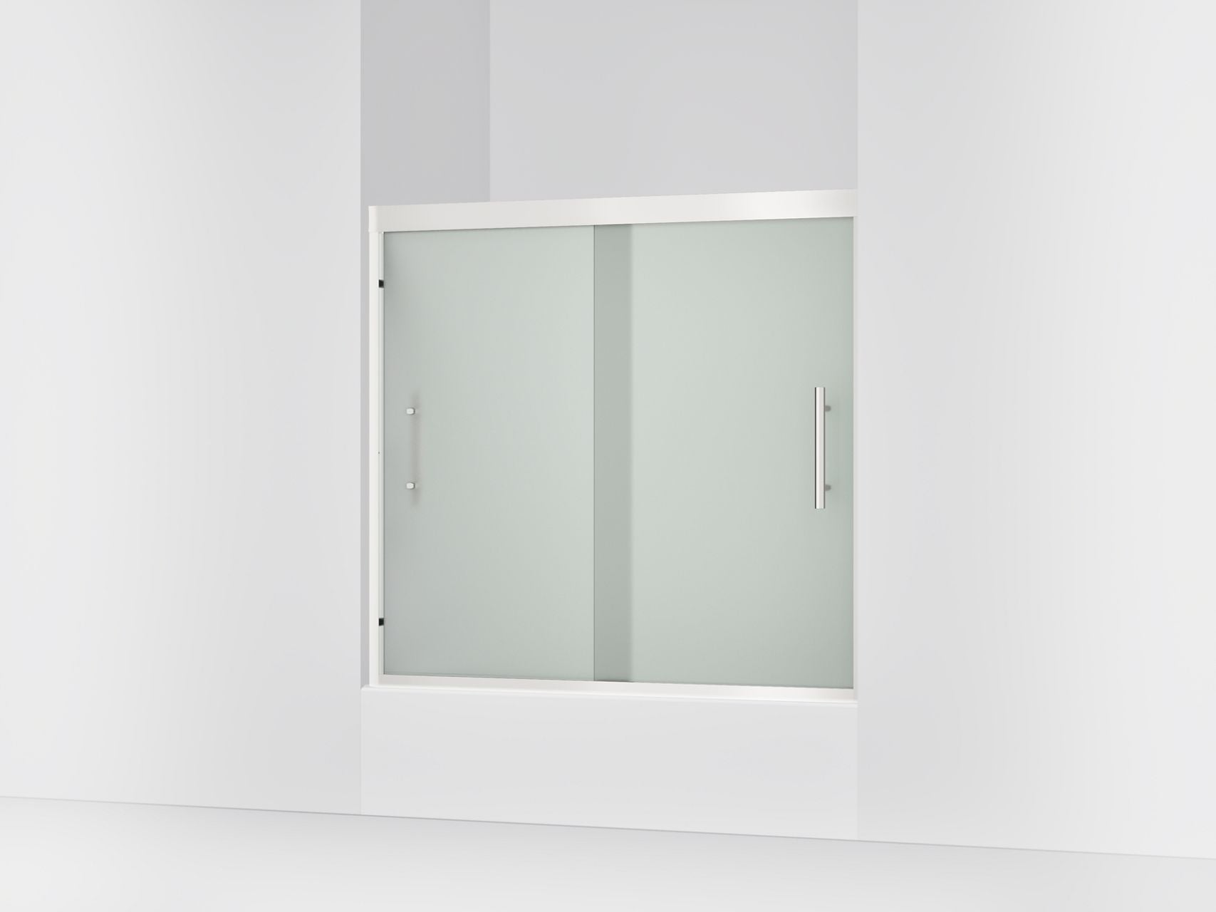 Sterling 39347-8D3 Finesse Peak 55-1/8" H Sliding Bath Door with 5/16"-thick Glass, Bright Polished Silver