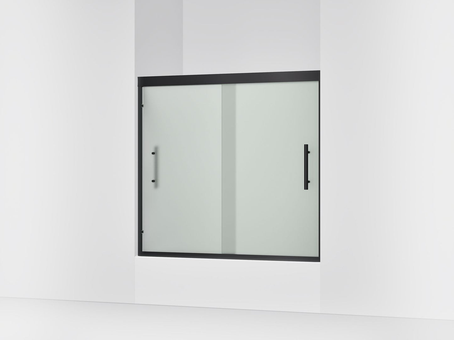 Sterling 39347-8D3 Finesse Peak 55-1/8" H Sliding Bath Door with 5/16"-thick Glass, Matte Black