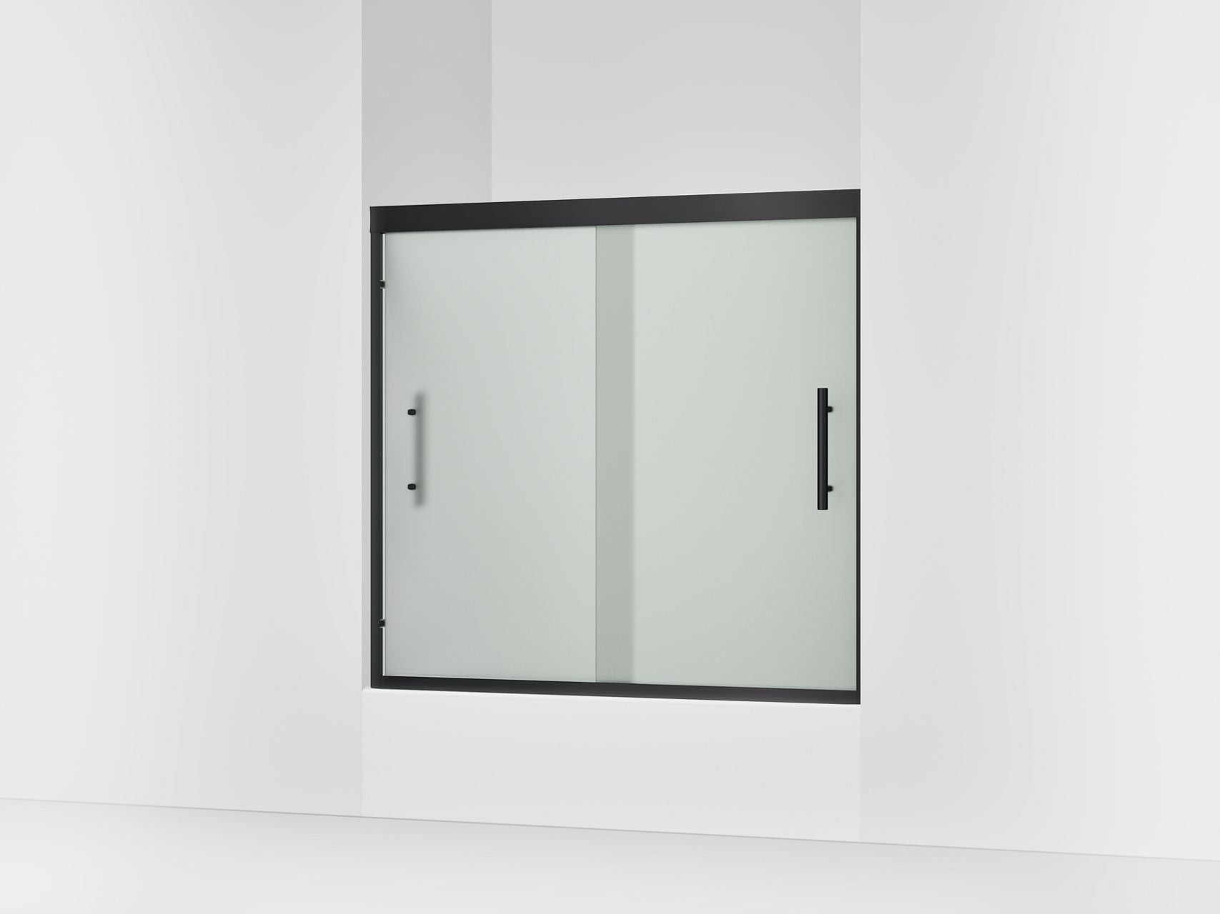 Sterling 39347-8D3 Finesse Peak 55-1/8" H Sliding Bath Door with 5/16"-thick Glass, Matte Black