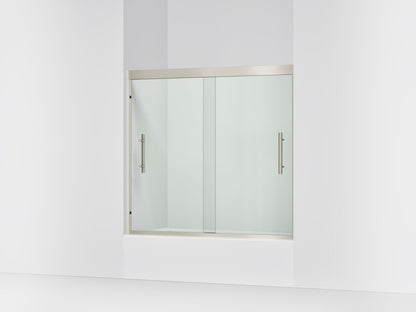 Sterling 39347-8L Finesse Peak 55-1/8" H Sliding Bath Door with 5/16"-thick Glass, Anodized Brushed Nickel