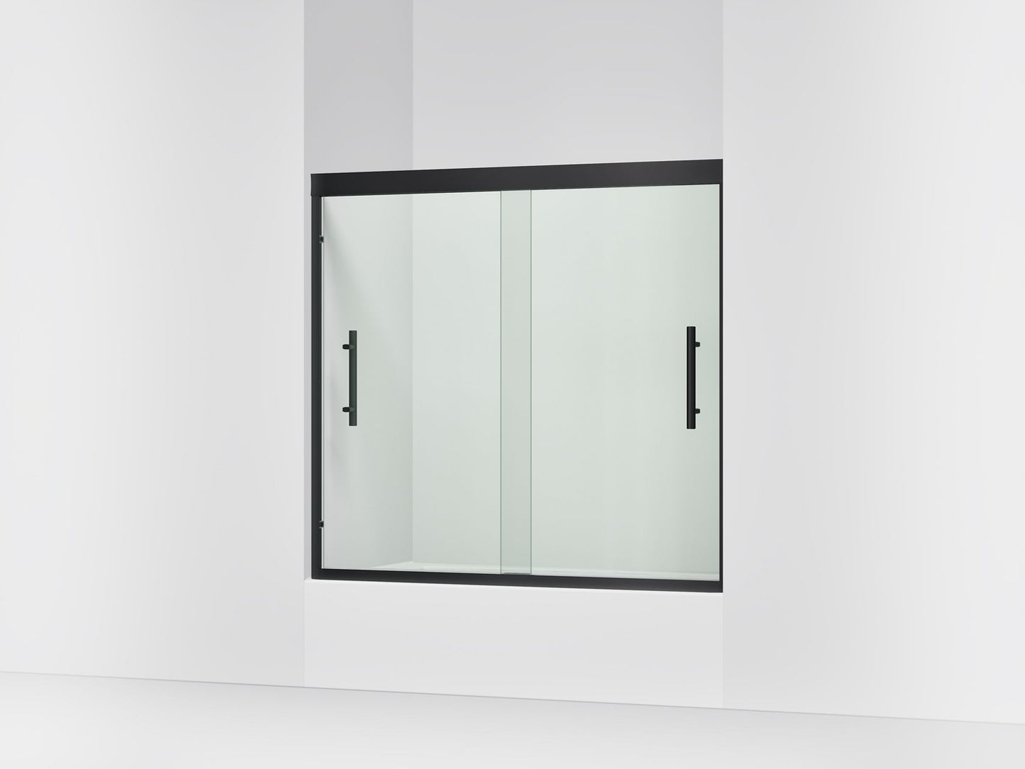 Sterling 39347-8L Finesse Peak 55-1/8" H Sliding Bath Door with 5/16"-thick Glass, Matte Black