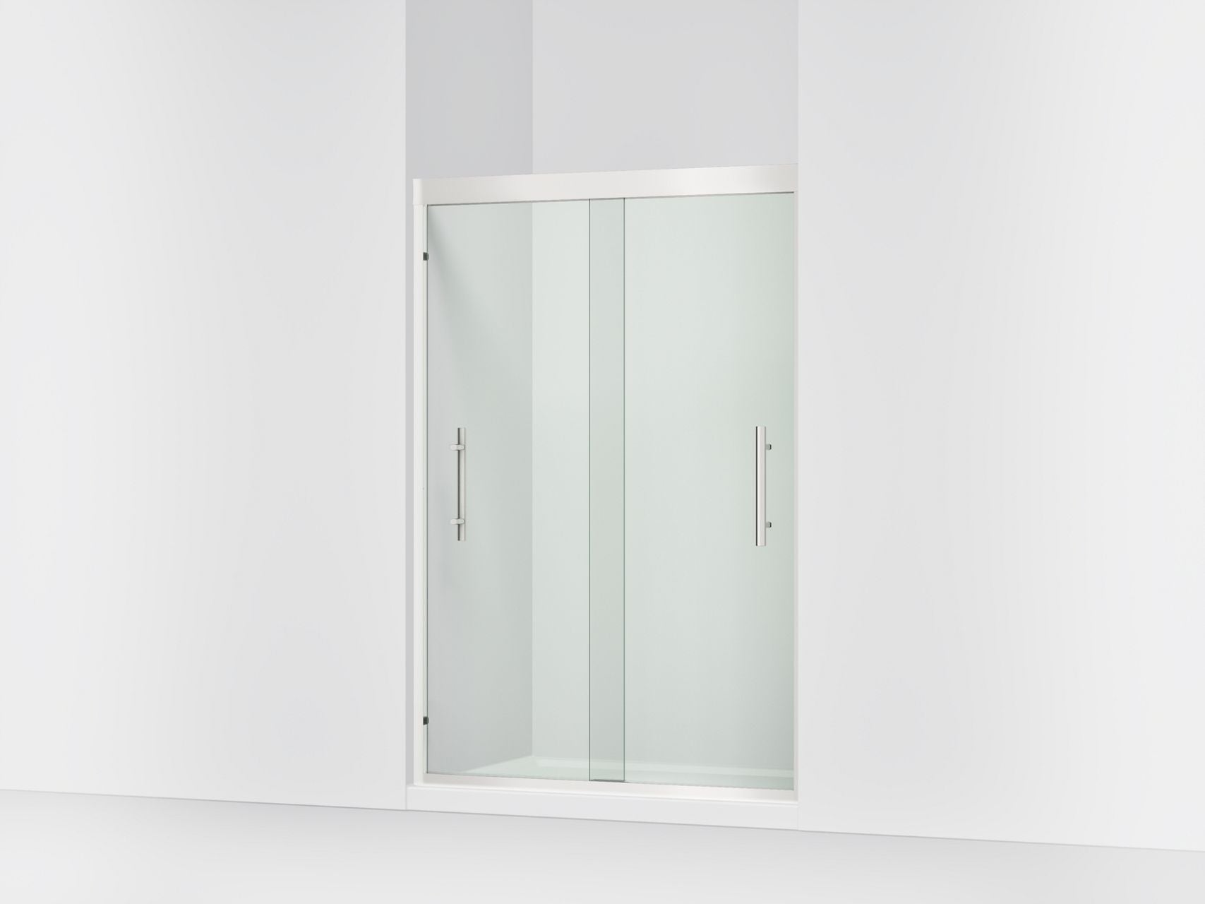Sterling 39348-8L Finesse Peak 69-5/8" H Sliding Shower Door with 5/16"-thick Glass, Bright Polished Silver