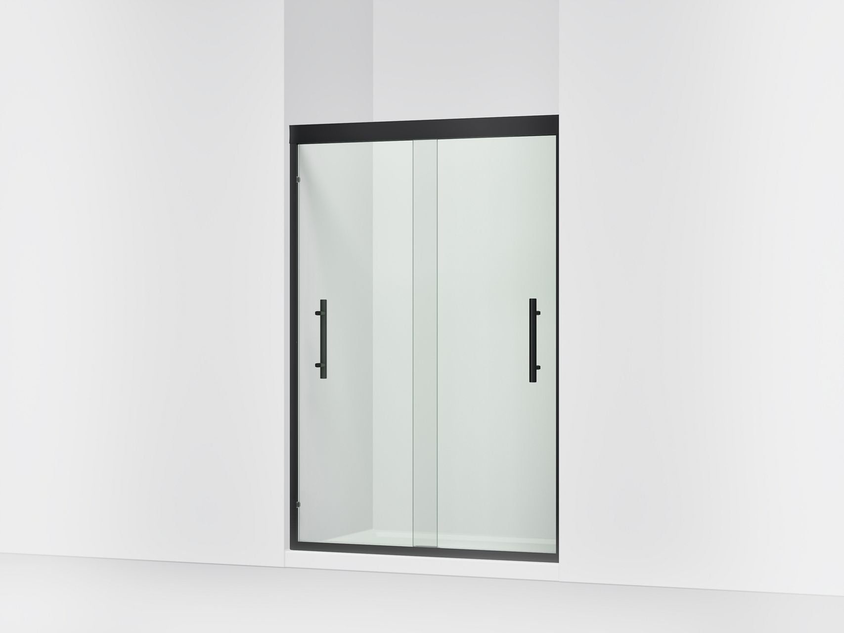 Sterling 39348-8L Finesse Peak 69-5/8" H Sliding Shower Door with 5/16"-thick Glass, Matte Black