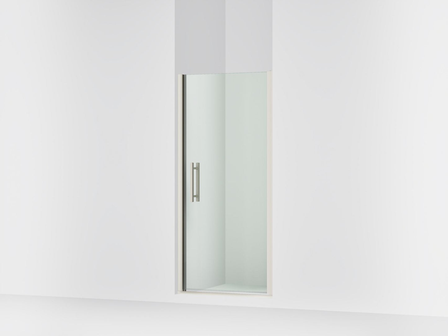 Sterling 39414-8L Finesse Peak 67" H Pivot Shower Door with 5/16"-thick Glass, Anodized Brushed Nickel