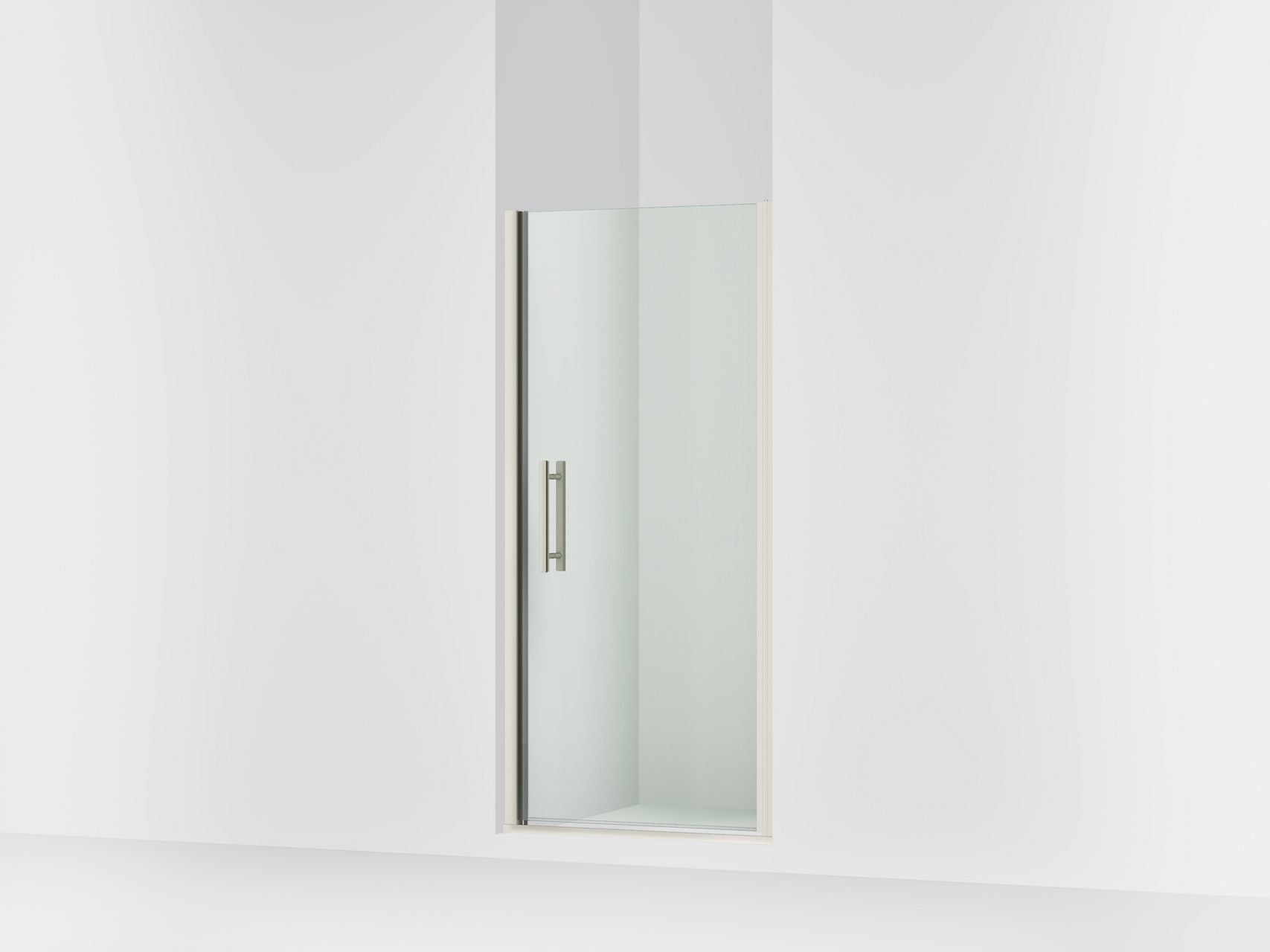 Sterling 39414-8L Finesse Peak 67" H Pivot Shower Door with 5/16"-thick Glass, Anodized Brushed Nickel