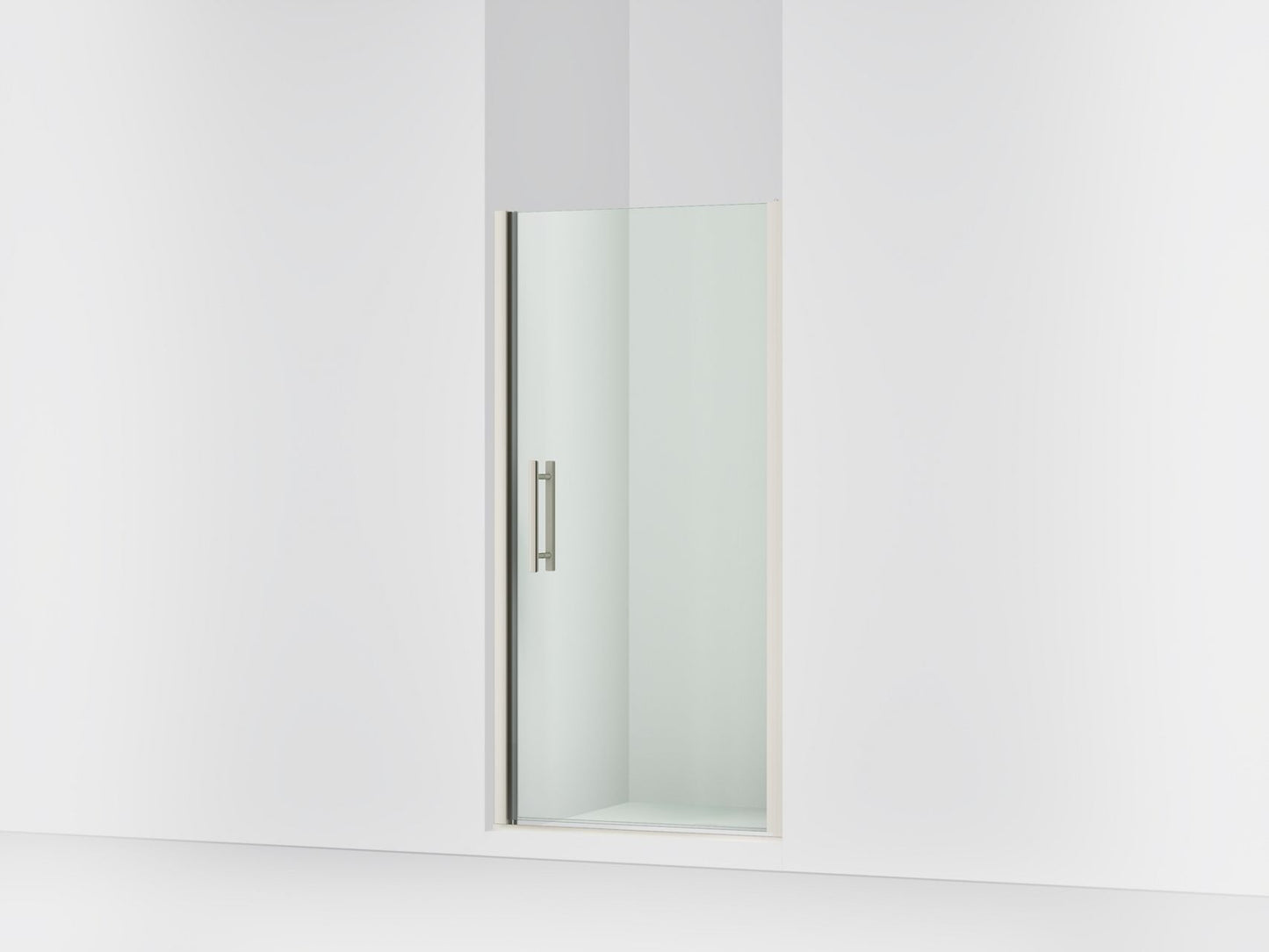 Sterling 39416-8L Finesse Peak 67" H Pivot Shower Door with 5/16"-thick Glass, Anodized Brushed Nickel