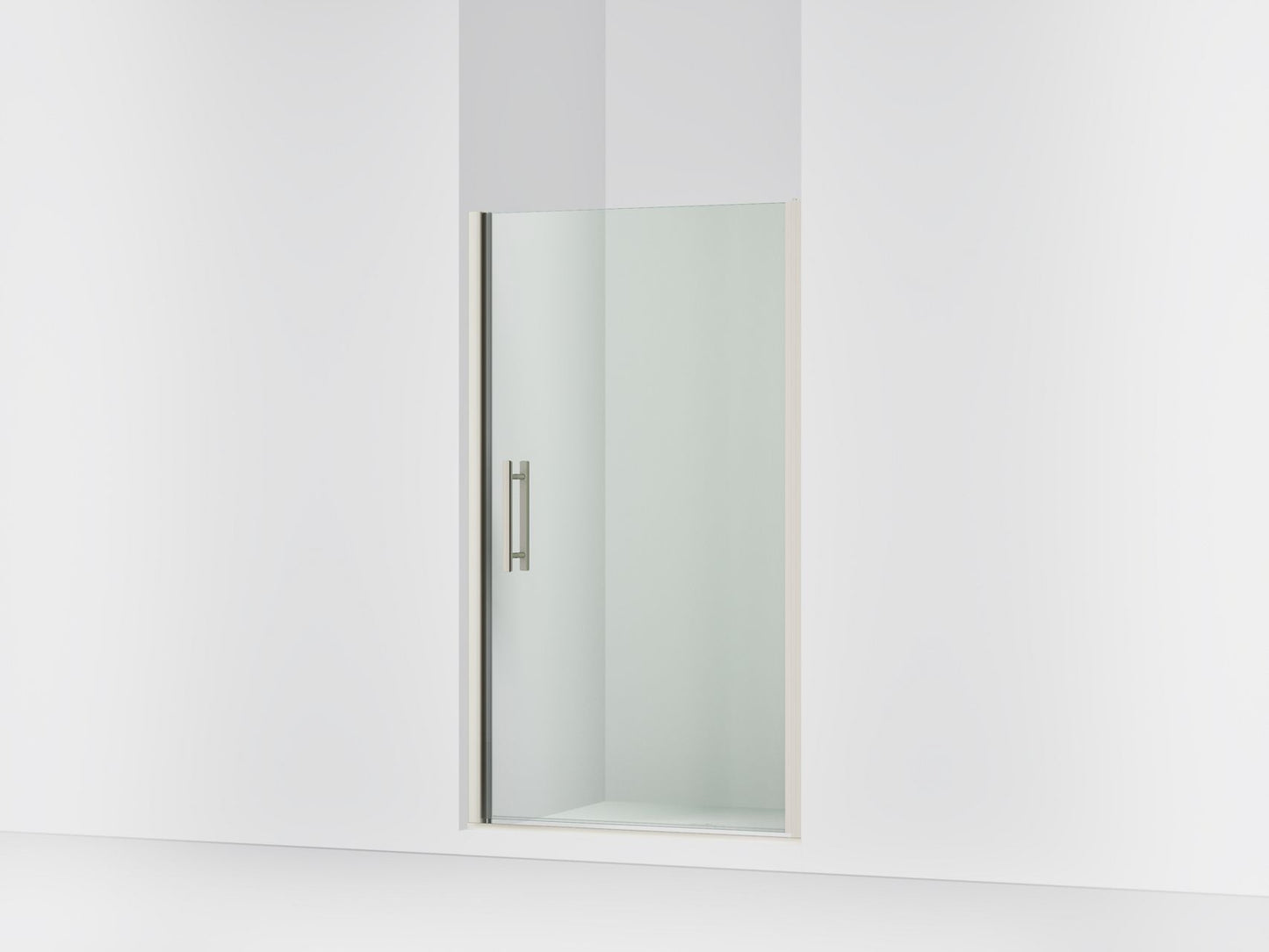Sterling 39417-8L Finesse Peak 67" H Pivot Shower Door with 5/16"-thick Glass, Anodized Brushed Nickel