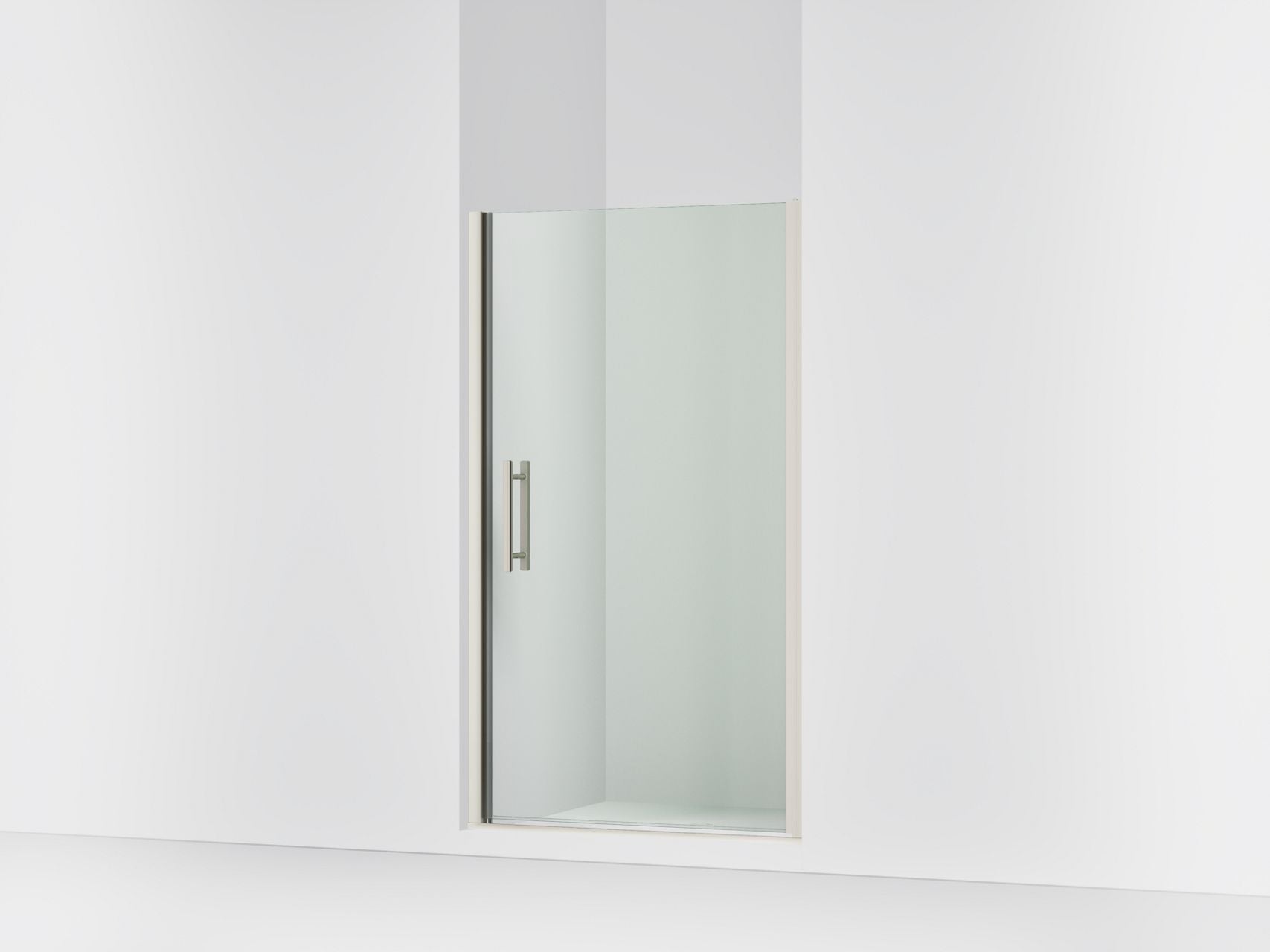 Sterling 39417-8L Finesse Peak 67" H Pivot Shower Door with 5/16"-thick Glass, Anodized Brushed Nickel