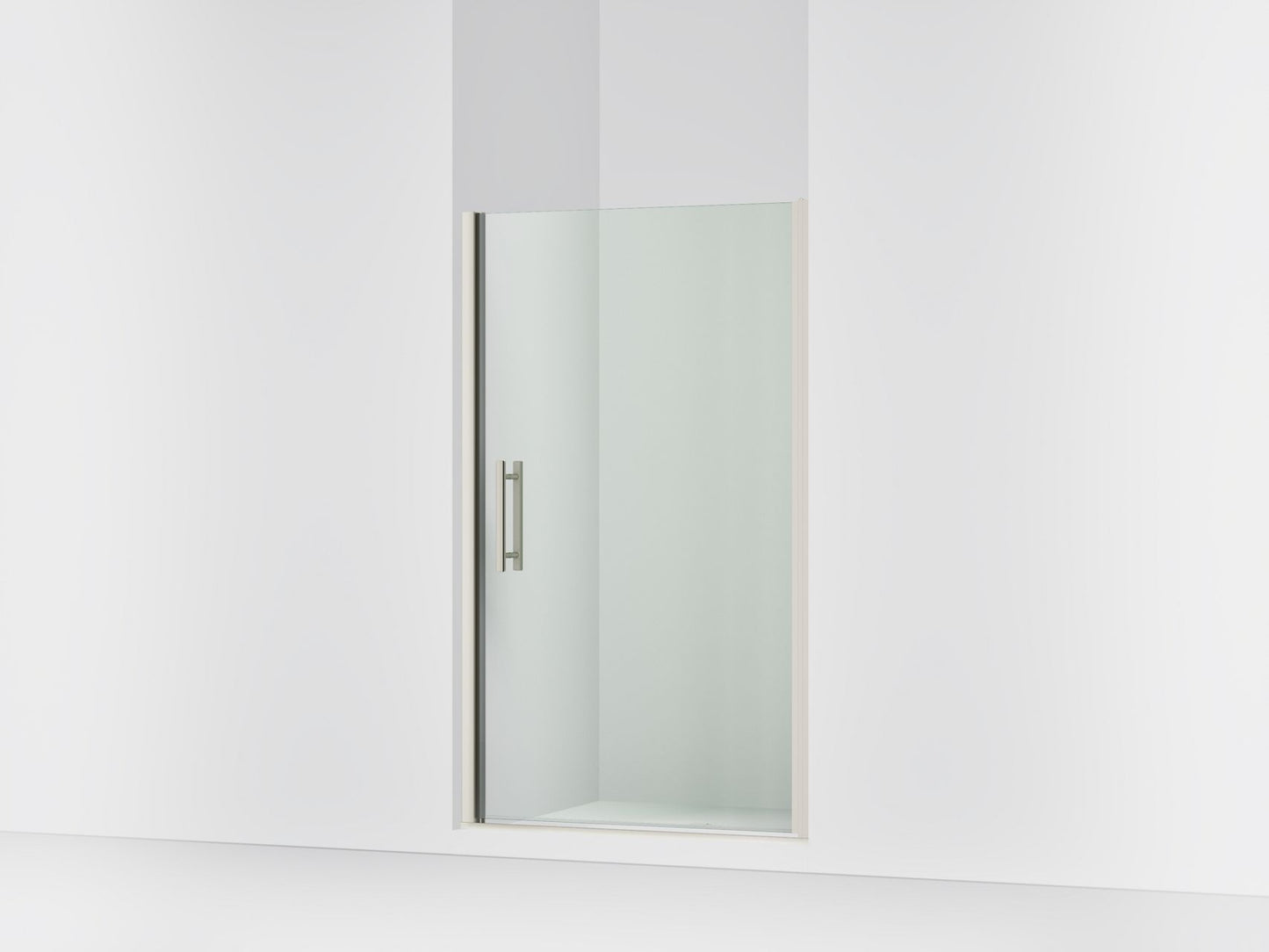 Sterling 39418-8L Finesse Peak 67" H Pivot Shower Door with 5/16"-thick Glass, Anodized Brushed Nickel