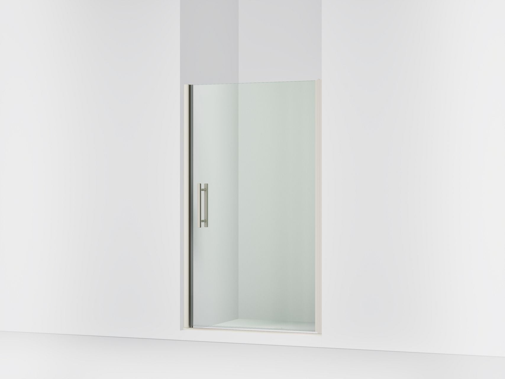 Sterling 39418-8L Finesse Peak 67" H Pivot Shower Door with 5/16"-thick Glass, Anodized Brushed Nickel