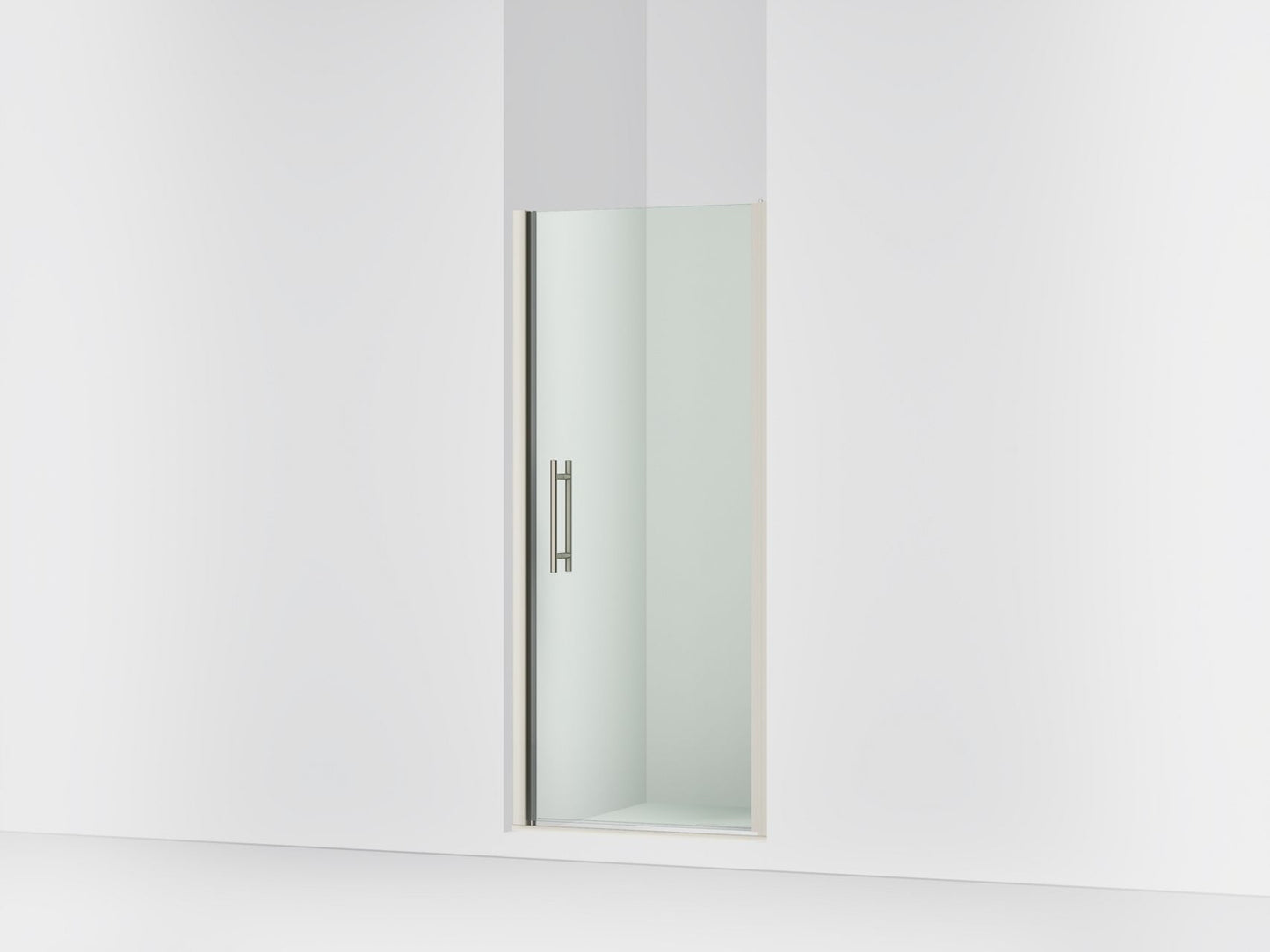 Sterling 39833-6L Finesse 67" H Pivot Shower Door with 1/4"-thick Glass, Anodized Brushed Nickel