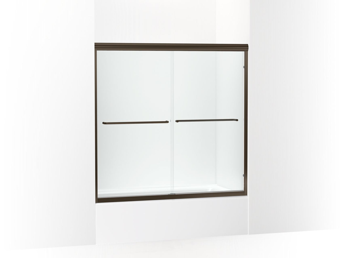 Sterling 5405-59 Finesse Frameless Sliding Bath Door 54-5/8"–59-5/8" W x 57-3/4" H, Deep Bronze