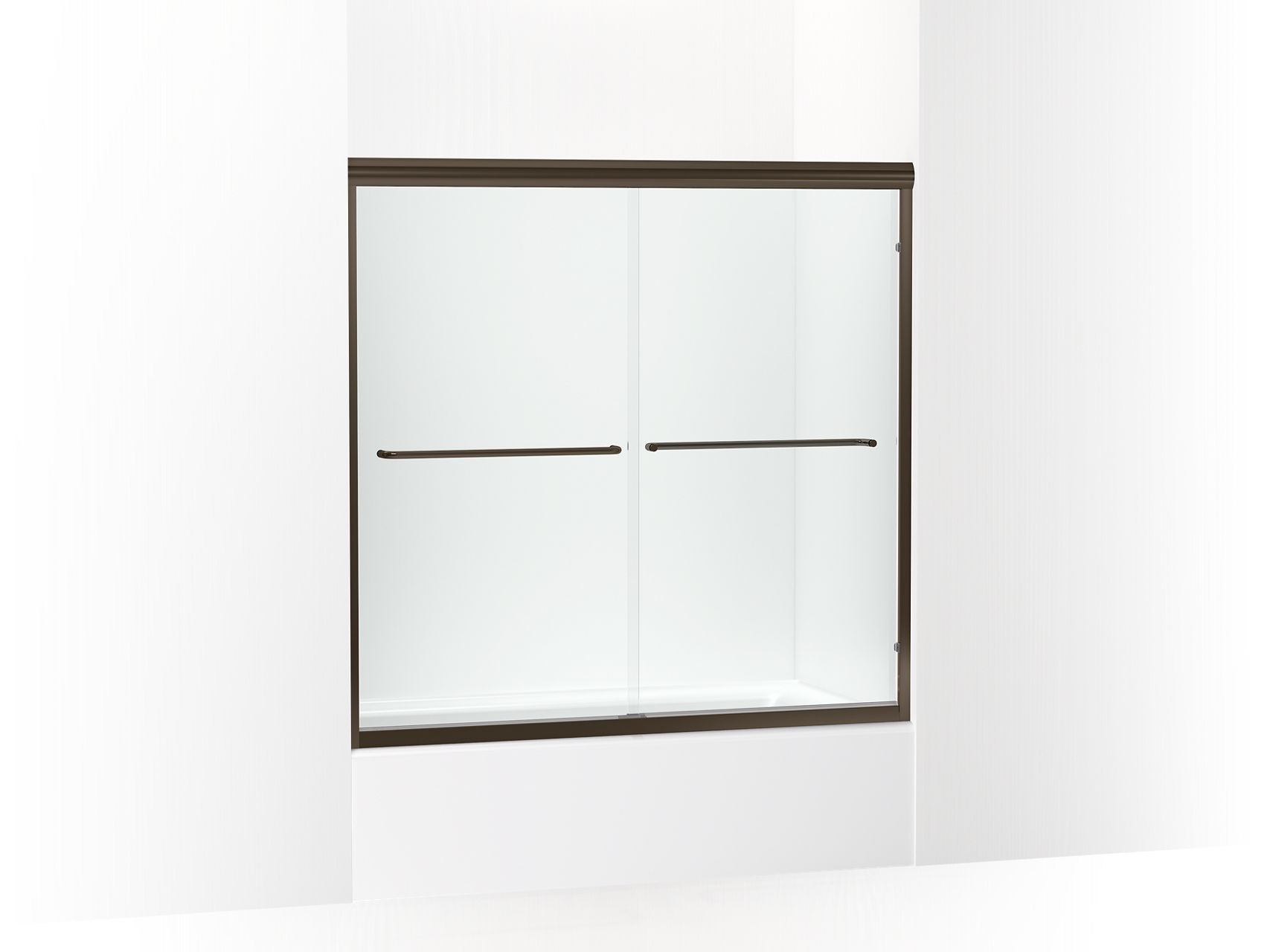 Sterling 5405-59 Finesse Frameless Sliding Bath Door 54-5/8"–59-5/8" W x 57-3/4" H, Deep Bronze