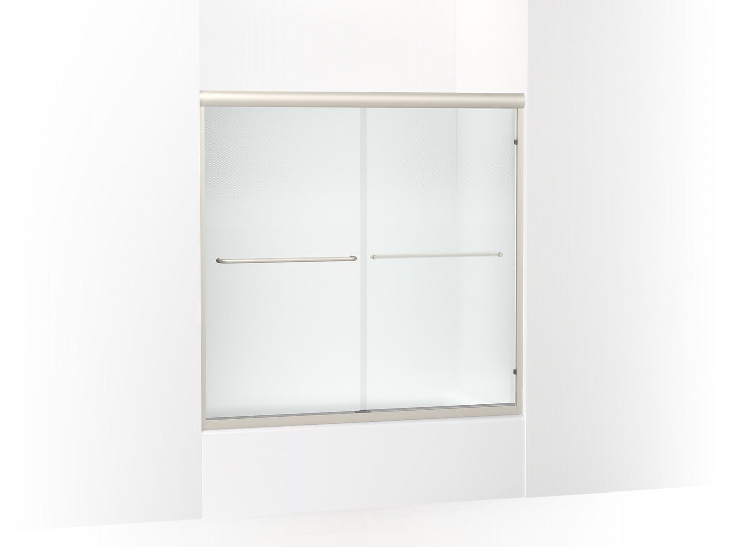 Sterling 5405-59 Finesse Frameless Sliding Bath Door 54-5/8"–59-5/8" W x 57-3/4" H, Nickel