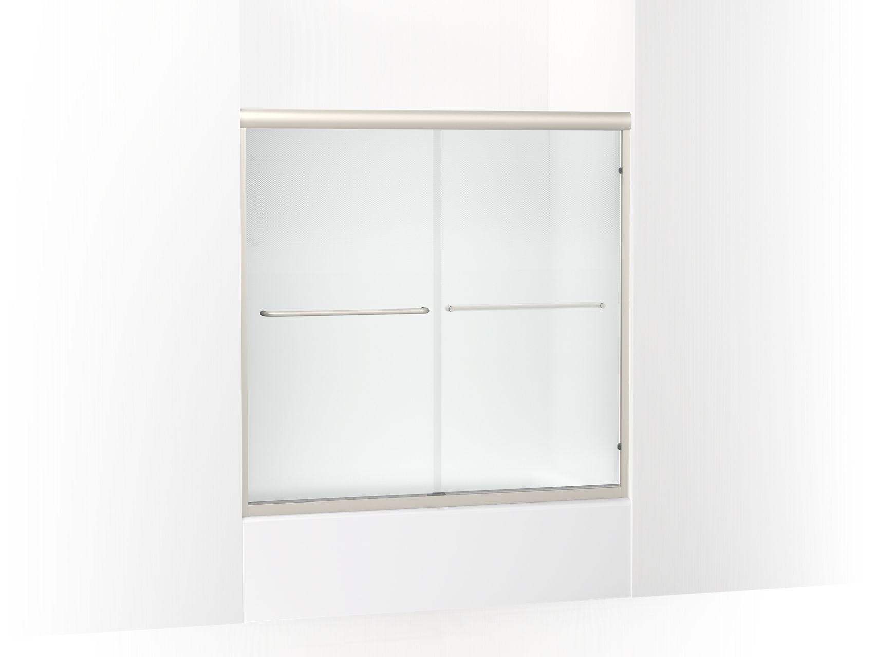Sterling 5405-59 Finesse Frameless Sliding Bath Door 54-5/8"–59-5/8" W x 57-3/4" H, Nickel