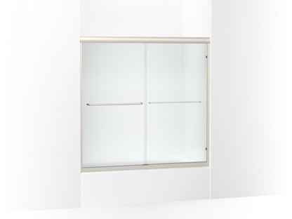 Sterling 5405-59 Finesse Frameless Sliding Bath Door 54-5/8"–59-5/8" W x 57-3/4" H, Nickel
