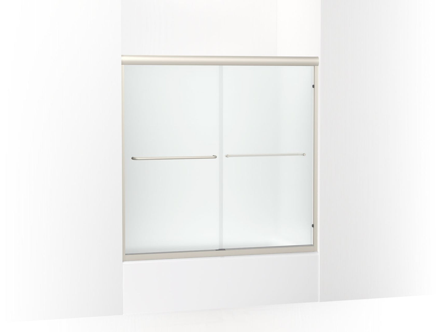 Sterling 5405-59 Finesse Frameless Sliding Bath Door 54-5/8"–59-5/8" W x 57-3/4" H, Nickel