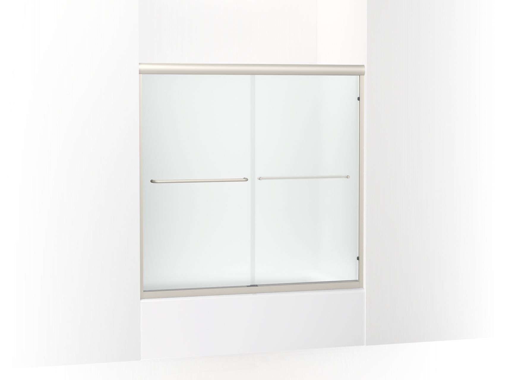 Sterling 5405-59 Finesse Frameless Sliding Bath Door 54-5/8"–59-5/8" W x 57-3/4" H, Nickel