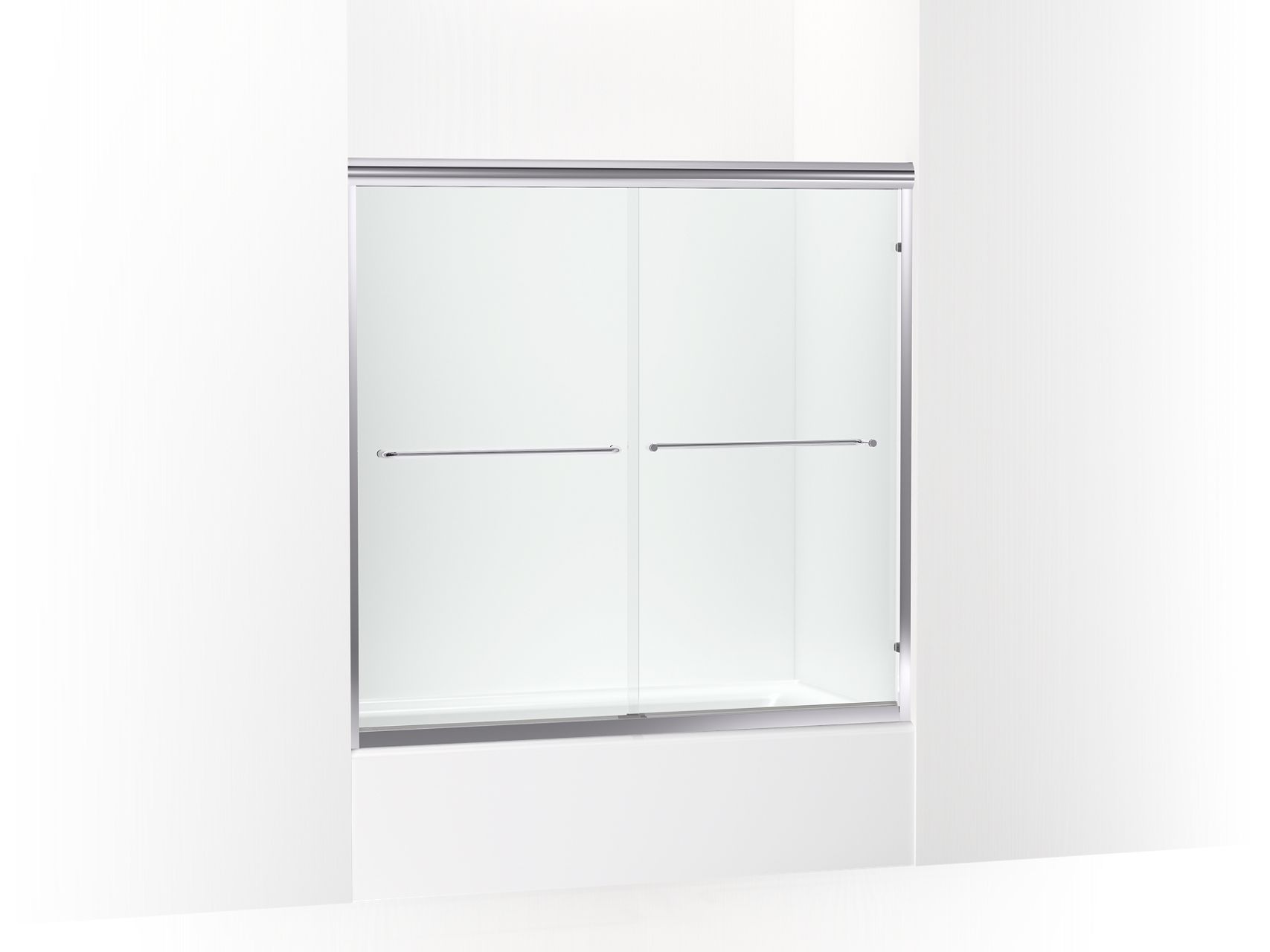 Sterling 5405-59 Finesse Frameless Sliding Bath Door 54-5/8"–59-5/8" W x 57-3/4" H, Silver