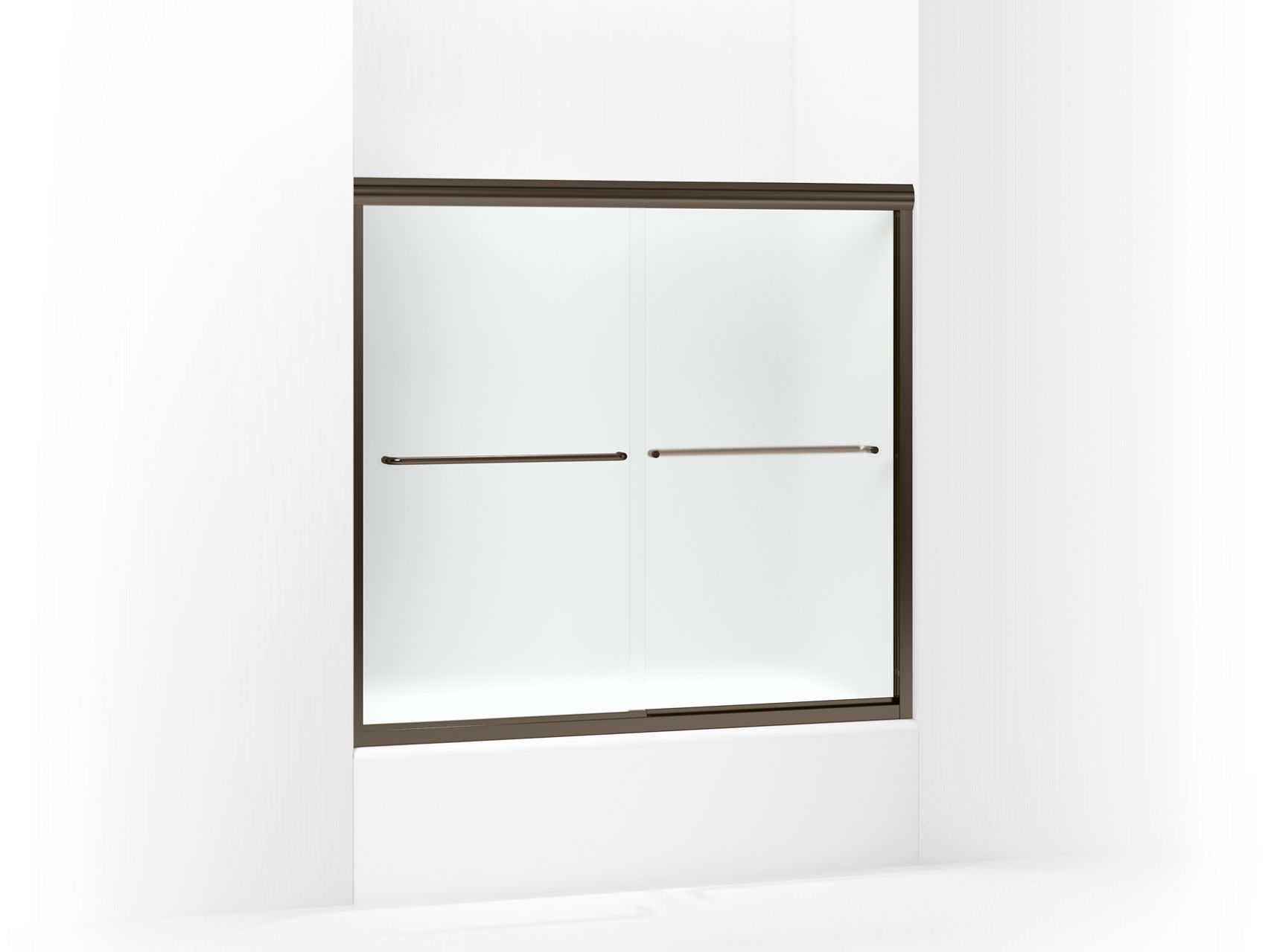 Sterling 5425-59 Finesse Frameless Sliding Bath Door 54-5/8"–59-5/8" W x 55-3/16" H, Deep Bronze