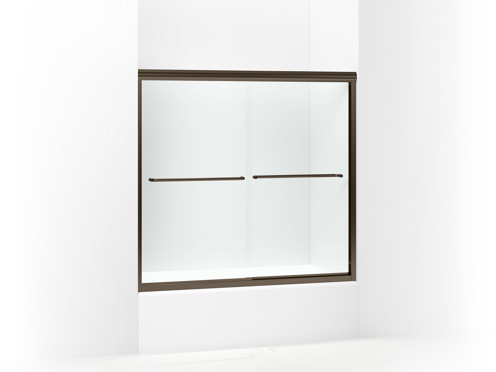 Sterling 5425-59 Finesse Frameless Sliding Bath Door 54-5/8"–59-5/8" W x 55-3/16" H, Deep Bronze