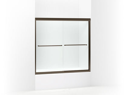 Sterling 5425-59 Finesse Frameless Sliding Bath Door 54-5/8"–59-5/8" W x 55-3/16" H, Deep Bronze