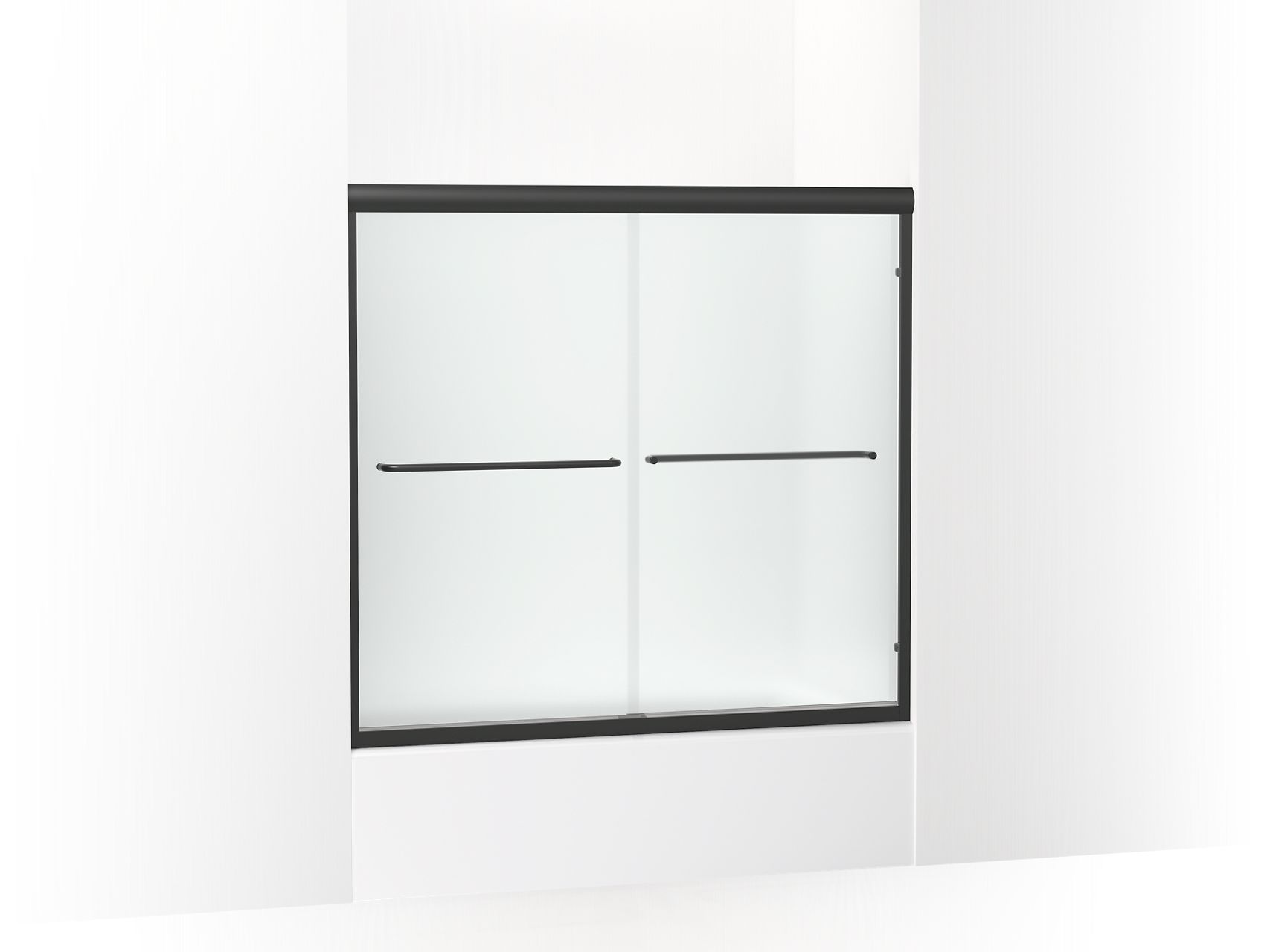Sterling 5425-59 Finesse Frameless Sliding Bath Door 54-5/8"–59-5/8" W x 55-3/16" H, Matte Black