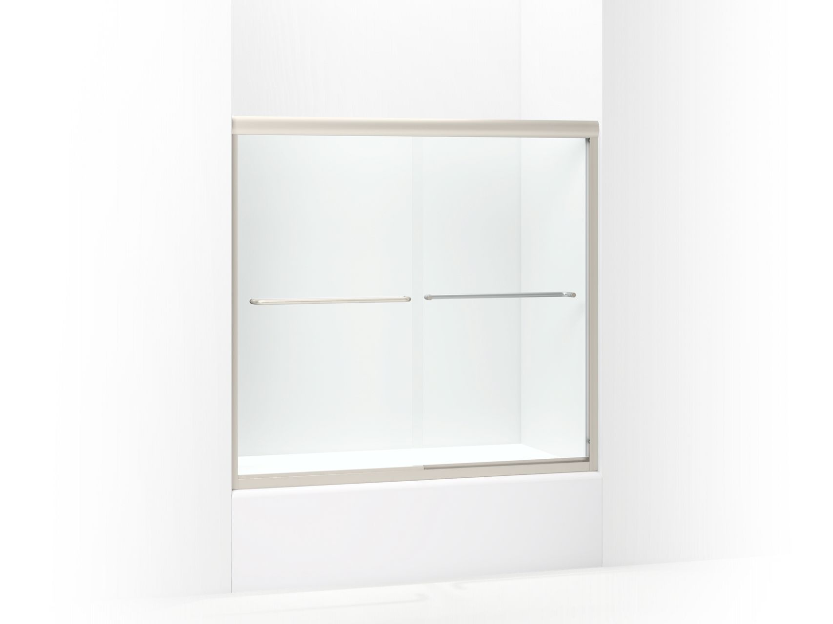 Sterling 5425-59 Finesse Frameless Sliding Bath Door 54-5/8"–59-5/8" W x 55-3/16" H, Nickel