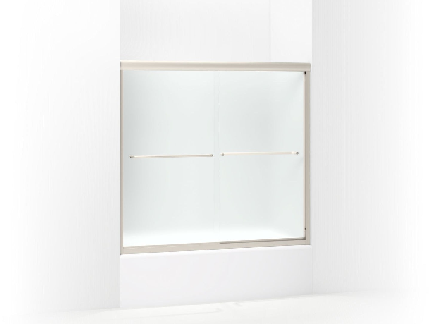 Sterling 5425-59 Finesse Frameless Sliding Bath Door 54-5/8"–59-5/8" W x 55-3/16" H, Nickel
