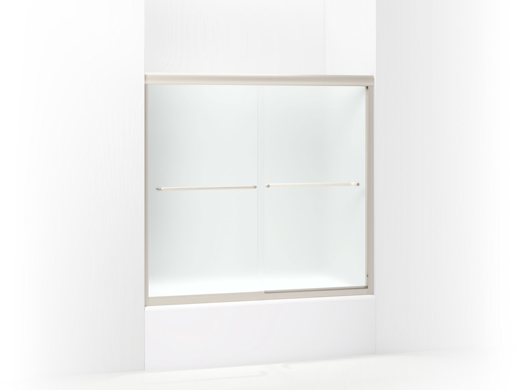 Sterling 5425-59 Finesse Frameless Sliding Bath Door 54-5/8"–59-5/8" W x 55-3/16" H, Nickel