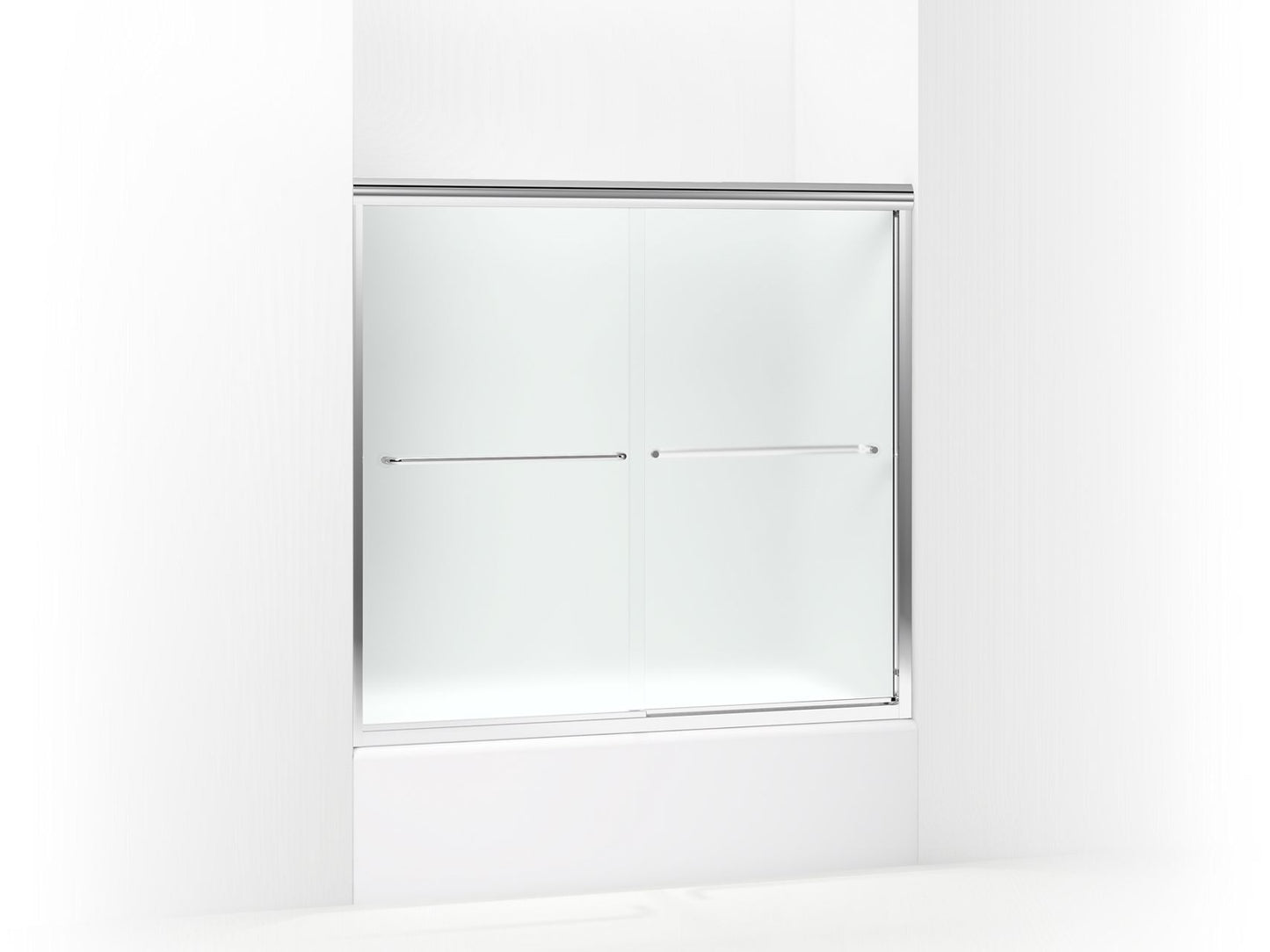 Sterling 5425-59 Finesse Frameless Sliding Bath Door 54-5/8"–59-5/8" W x 55-3/16" H, Silver