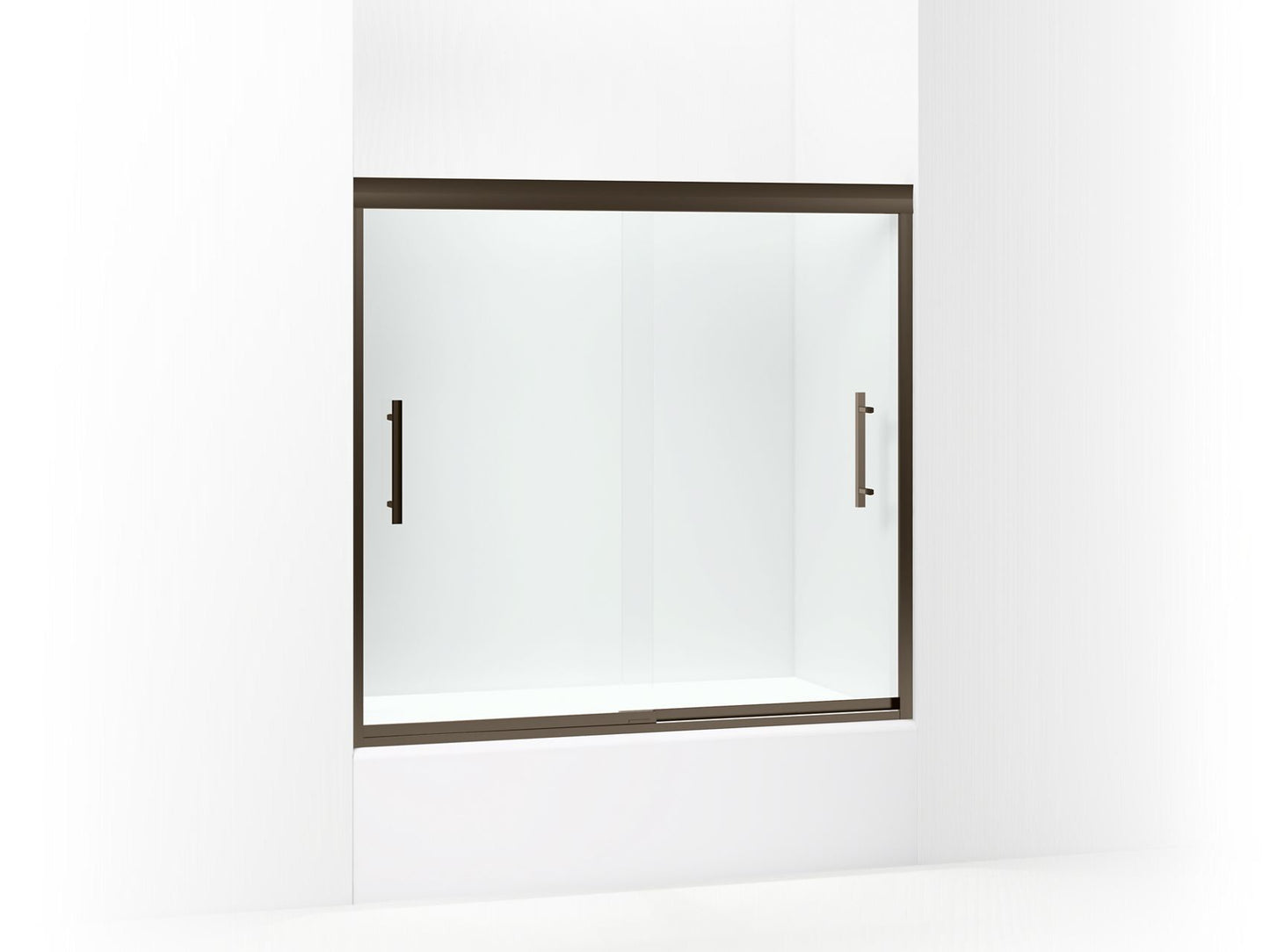 Sterling 542808-59 Finesse Peak 55-1/2" H Frameless Sliding Bath Door with 5/16"-thick Glass, Deep Bronze
